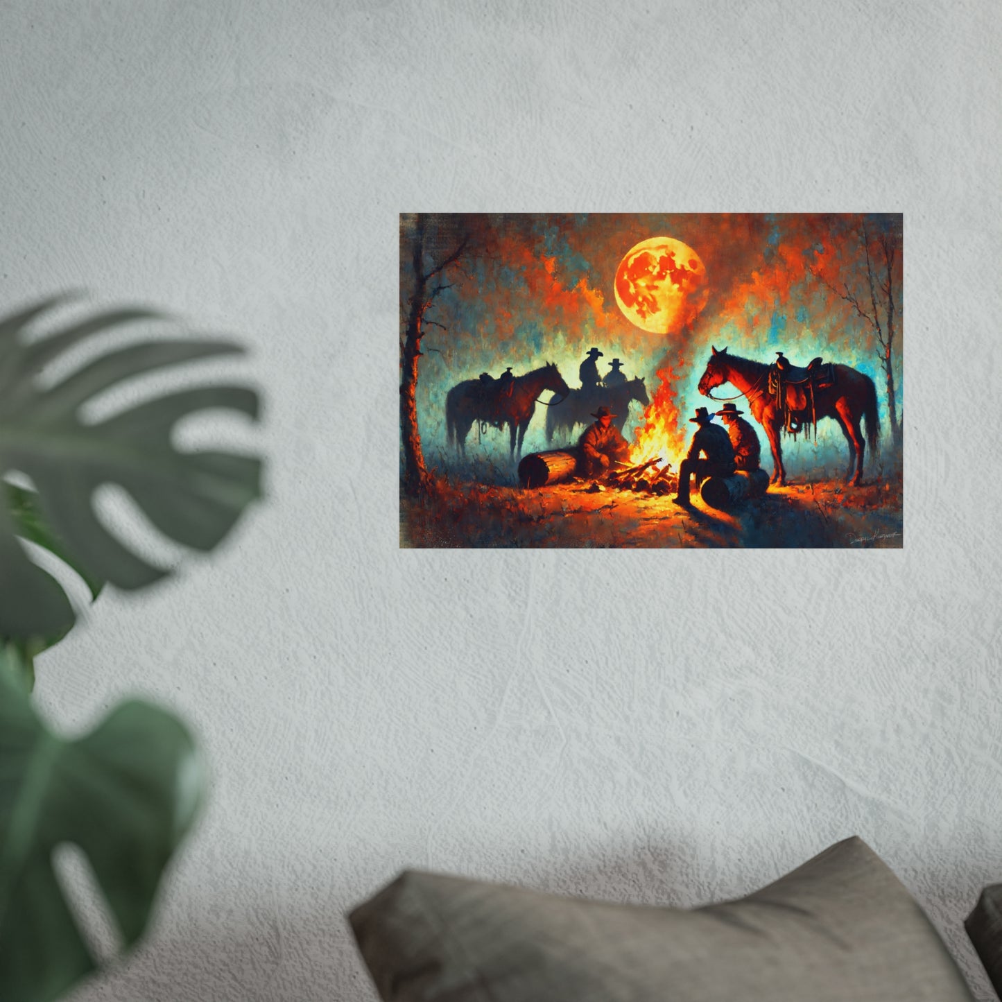 Harvest Moon Campfire – Archive Edition Print: Cowboy Life in Motion – Fall: Trails of Autumn