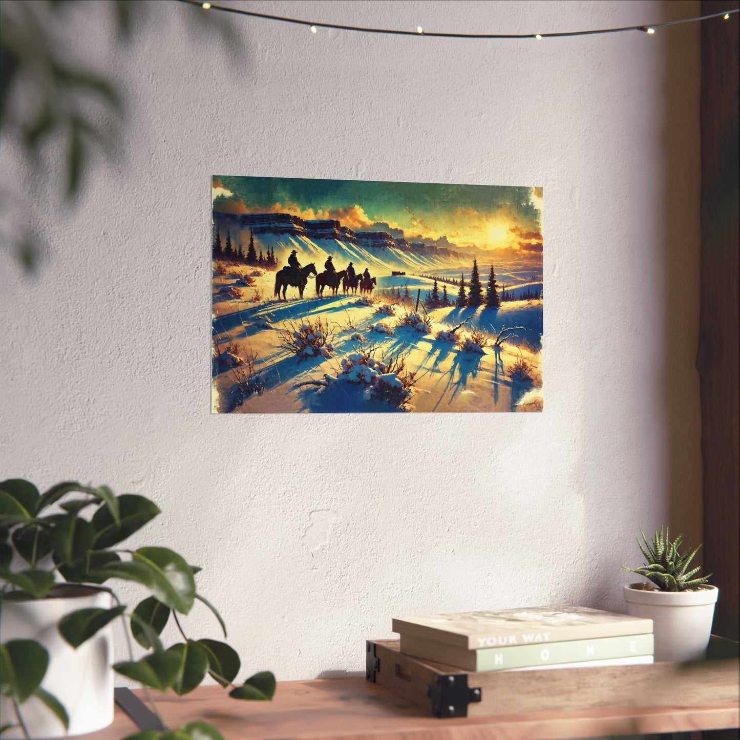 Tracks in the Morning Light – Open Edition Print: Cowboy Life in Motion – Winter: The Long Quiet