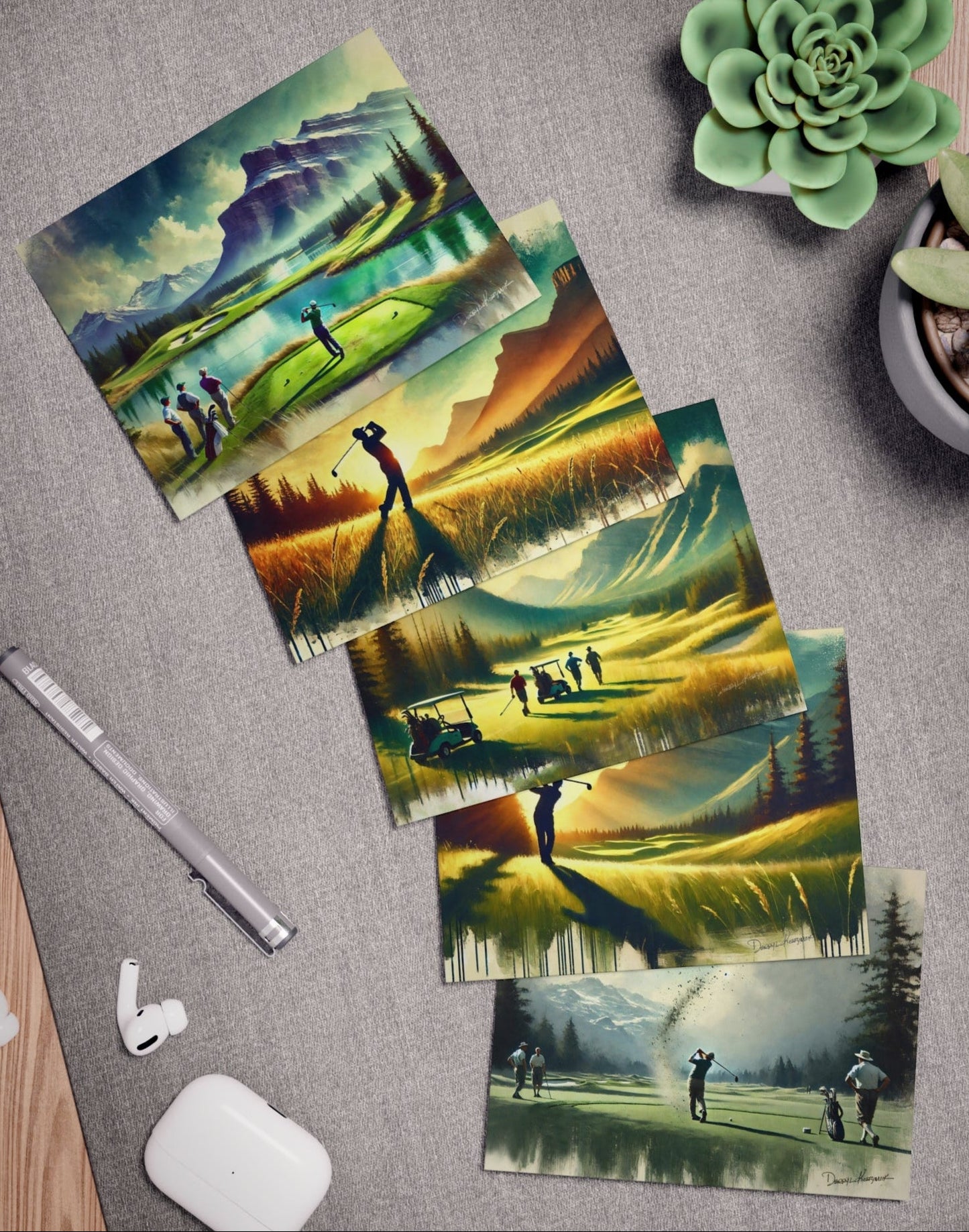 Trail Notes™ Art Card Set – Where the Mountains Watch / Golf Series (5-Pack)