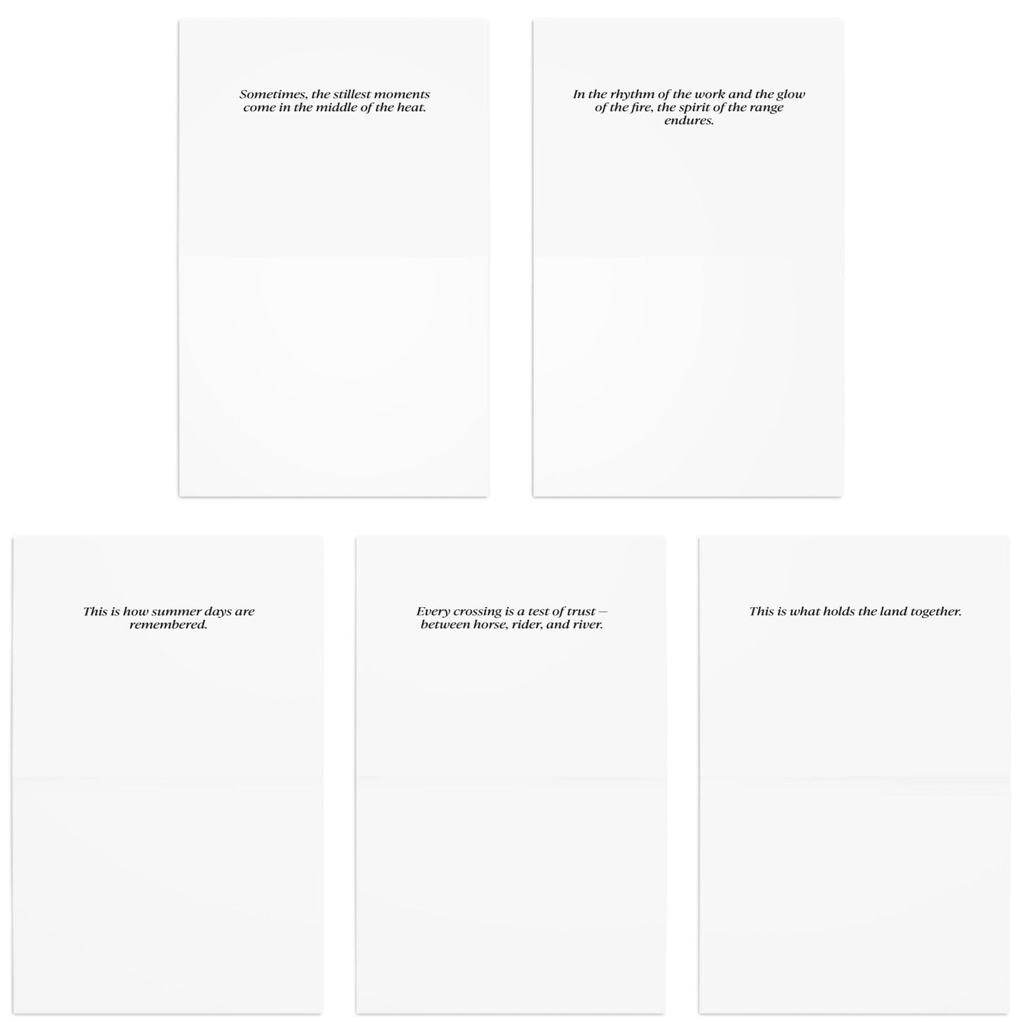 Trail Notes™ – Cowboy Life in Motion: Summer Series Greeting Cards (5-Pack – The High Season)