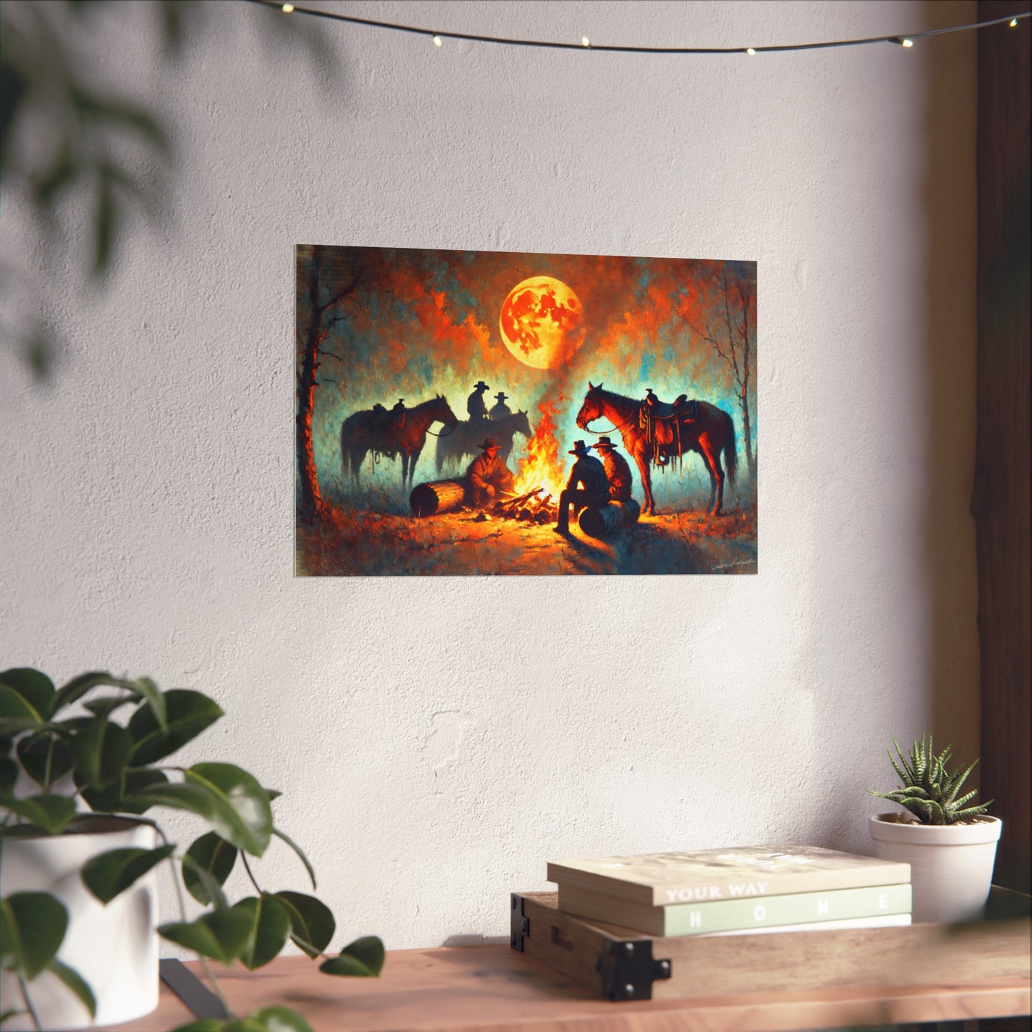 Harvest Moon Campfire – Archive Edition Print: Cowboy Life in Motion – Fall: Trails of Autumn