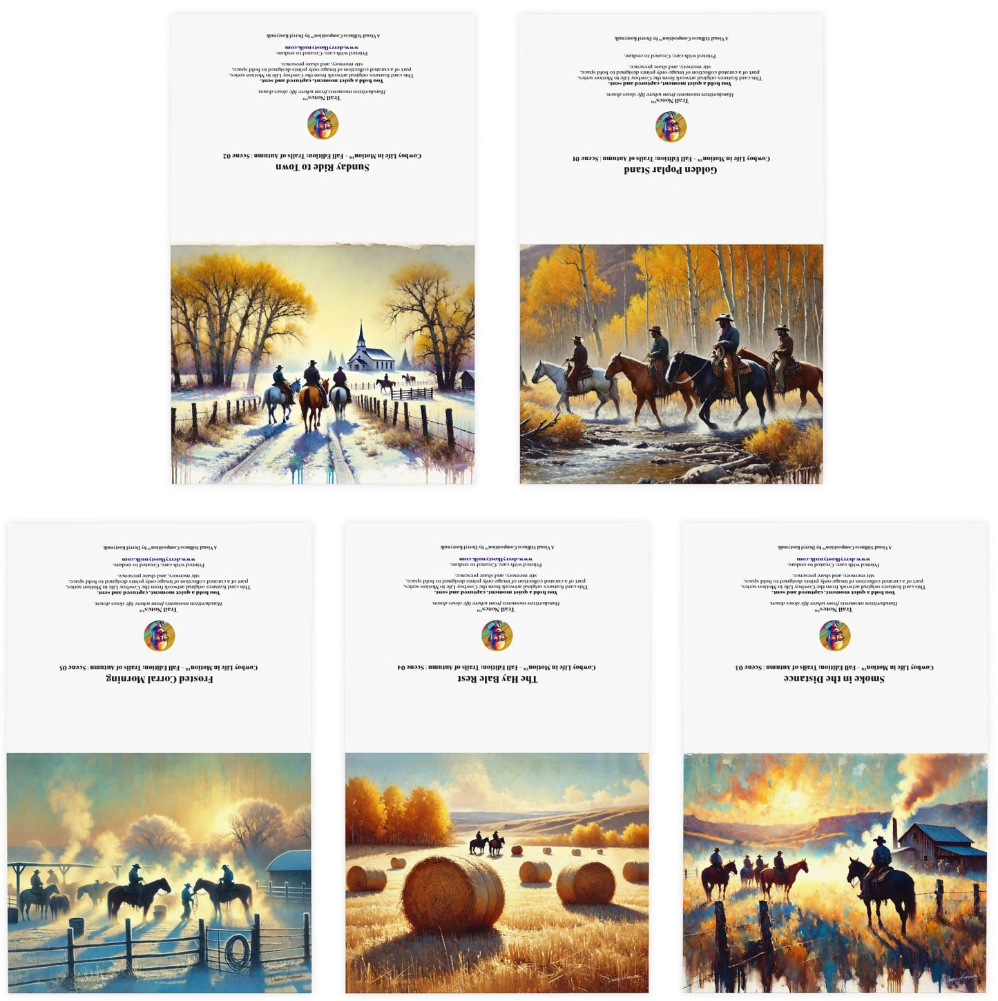 Trail Notes™ – Cowboy Life in Motion: Fall Series Greeting Cards (5-Pack – Trails of Autumn)